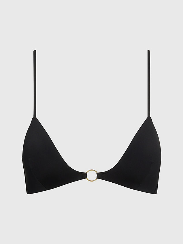 haut de maillot de bain triangle moulé - core solids black pour femmes calvin klein