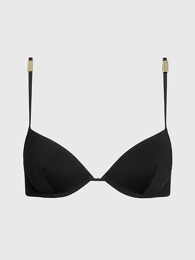 black push-up bikini-top - core solids für damen - calvin klein