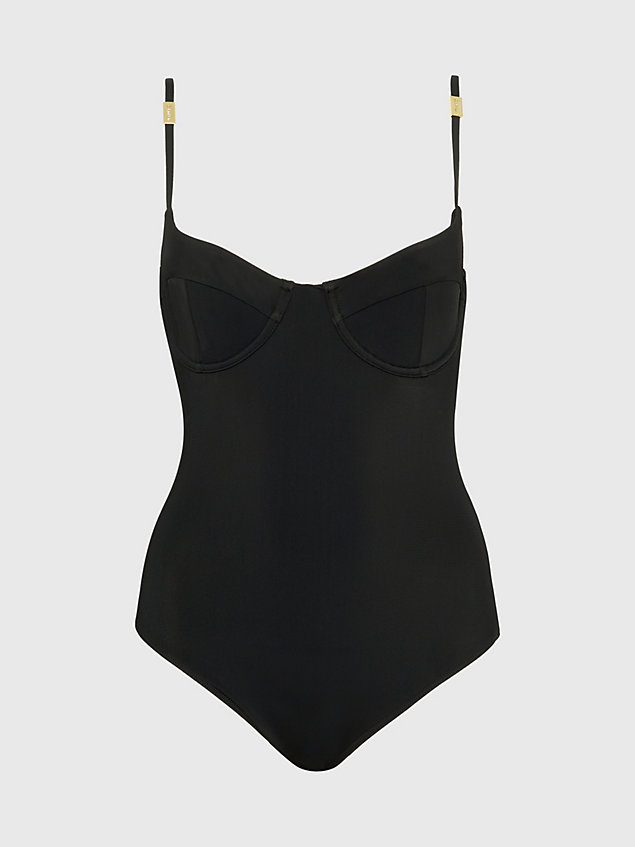black balconette swimsuit - core solids for women calvin klein