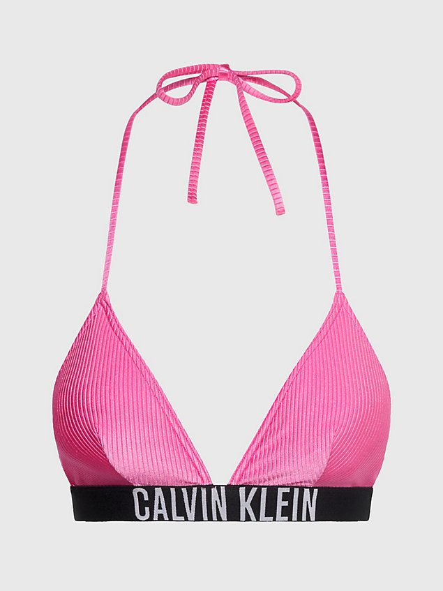 haut de maillot de bain triangle - intense power pink pour femmes calvin klein
