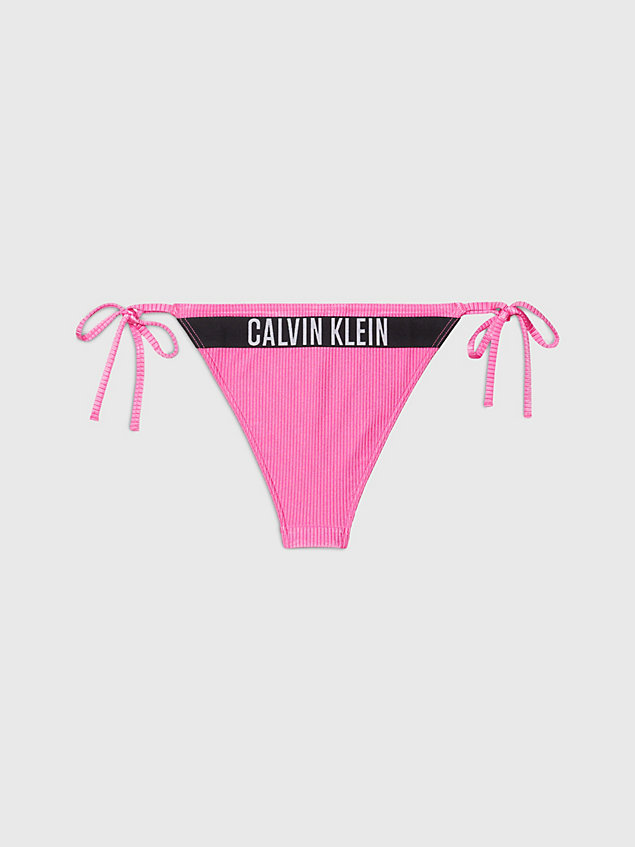 pink tie side bikini bottoms - intense power for women calvin klein