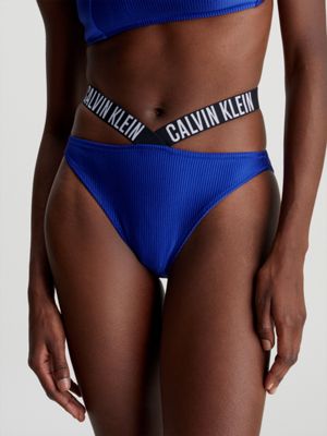 blue high leg bikini bottoms - intense power for women calvin klein