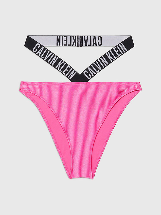 pink bikinibroekje met hoge beenuitsnijding - intense power voor dames - calvin klein