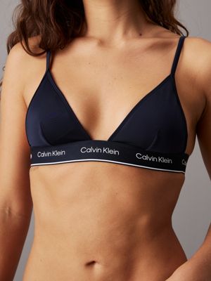 dark sapphire triangle bikini top - ck meta legacy for women calvin klein