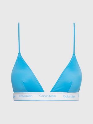 blue triangle bikini top - ck meta legacy for women calvin klein