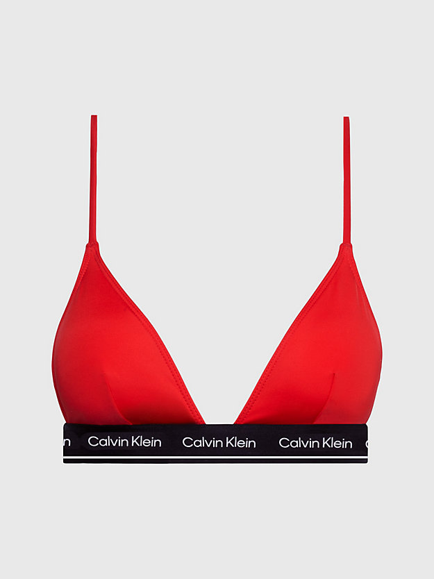cajun red triangle bikini top - ck meta legacy for women calvin klein