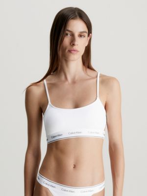 pvh classic white bralette bikini top - ck meta legacy for women calvin klein