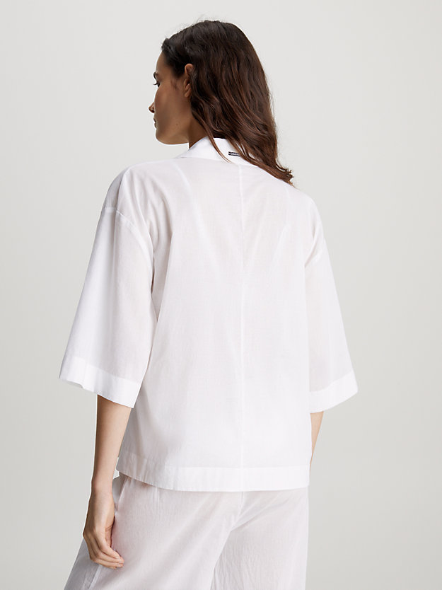 camicia da spiaggia di cotone pvh classic white da donne calvin klein