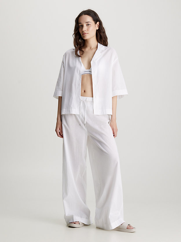 chemise de plage en coton pvh classic white pour femmes calvin klein
