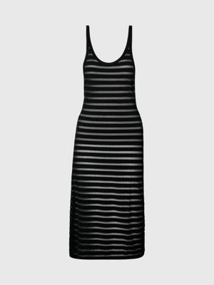 Black and white striped calvin klein shop dress