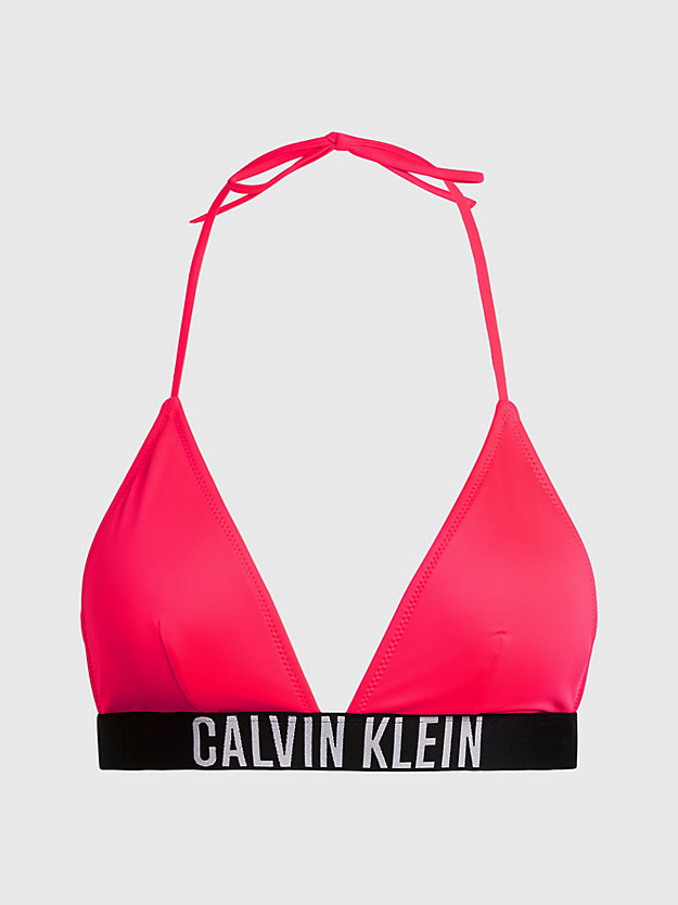 signal red triangle bikini top - intense power for women calvin klein