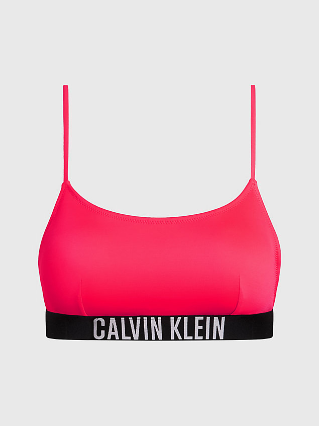 haut de bikini brassière - intense power red pour femmes calvin klein