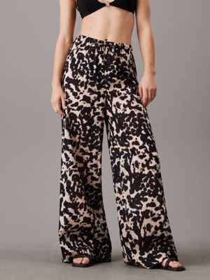 black printed cotton beach pants for women calvin klein