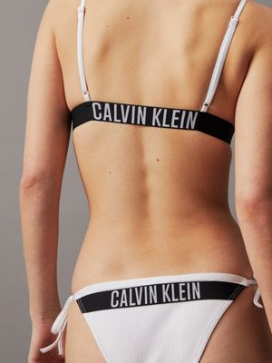 Calvin Klein Intense Power logo high leg brazillian bikini bottom in black
