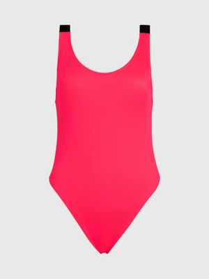 CALVIN KLEIN One Piece Racer Back Swimsuit - Pink