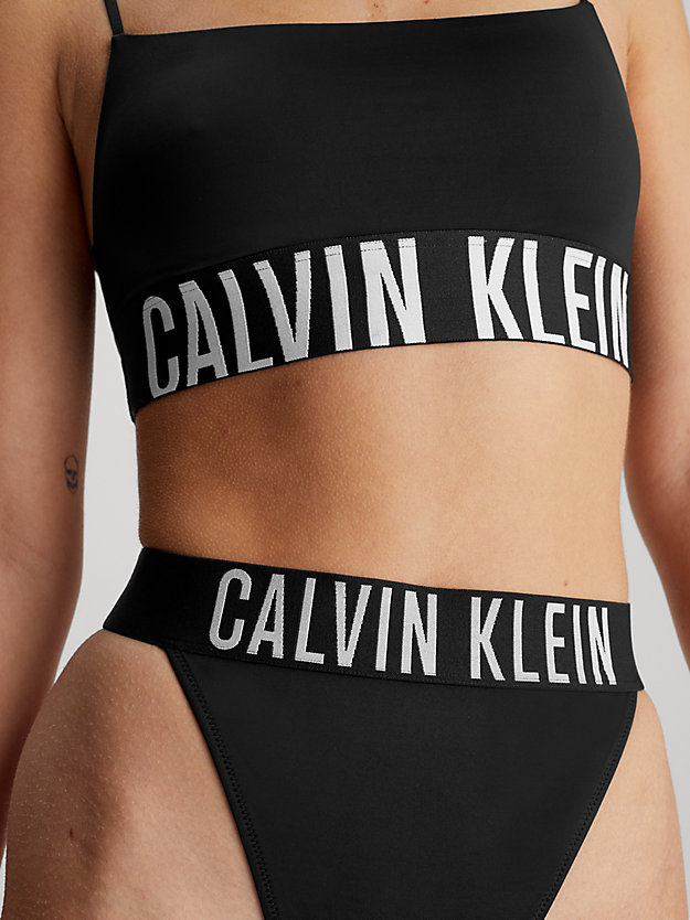 pvh black thong bikini bottoms - intense power for women calvin klein