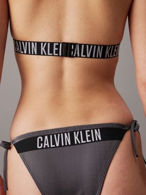 pvh black tie side bikini bottoms - intense power for women calvin klein