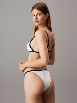 pvh classic white brazilian bikini bottoms - ck monogram for women calvin klein