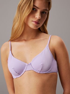 pastel lilac bikini top - ck monogram texture for women calvin klein