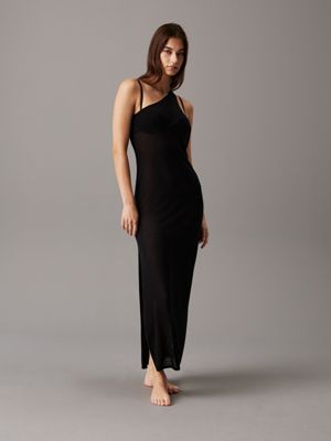 black sheer knit maxi beach dress for women calvin klein