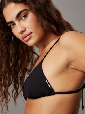 pvh black triangle bikini top - ck essentials for women calvin klein