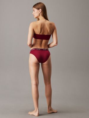 haut de bikini bandeau - ck meta legacy plum glaze pour femmes calvin klein