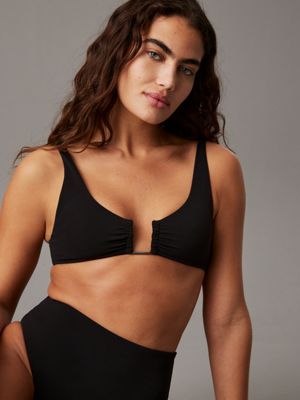 pvh black triangle bikini top - ck wire for women calvin klein