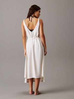 chalk wrapover tie waist beach dress for women calvin klein