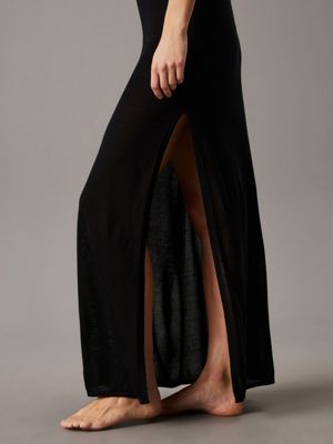 pvh black soft knit maxi beach dress for women calvin klein