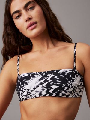 ck shell aop bandeau bikini top - ck essentials for women calvin klein