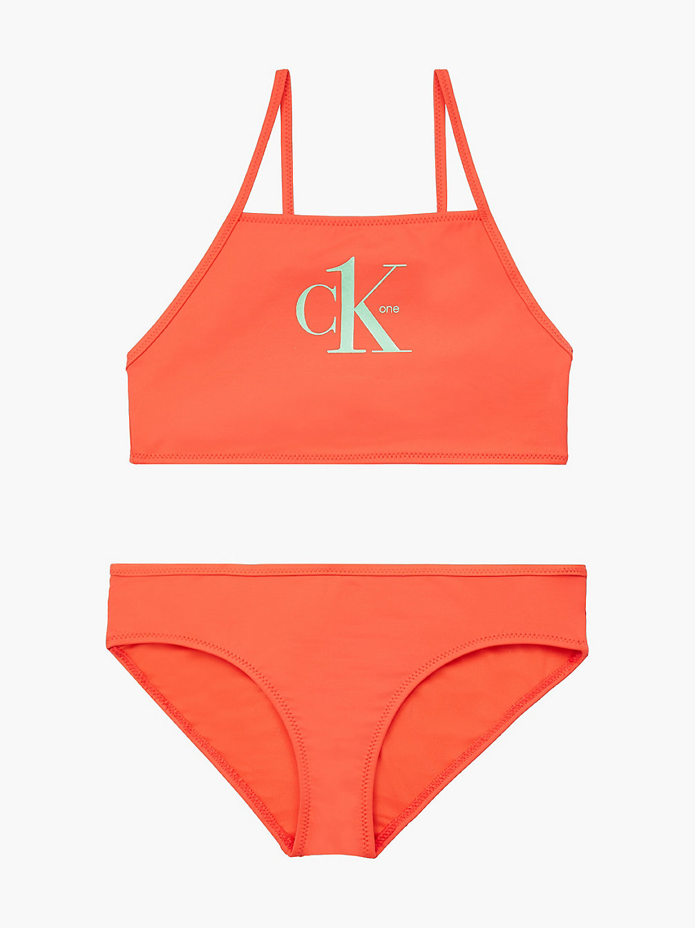 BRIGHT VERMILLION Girls Bralette Bikini Set - Y2ck One undefined girls Calvin Klein