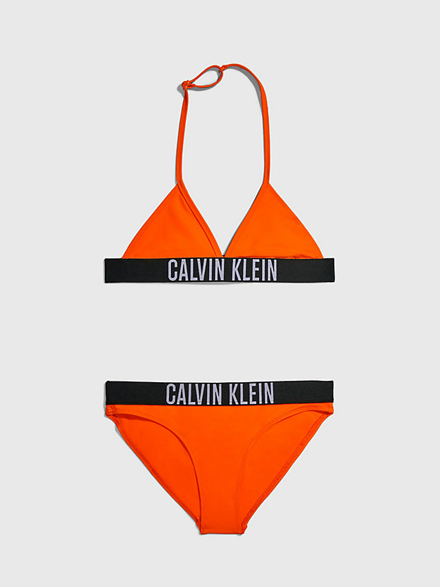 VIVID ORANGE Girls Triangle Bikini Set - Intense Power for girls CALVIN KLEIN