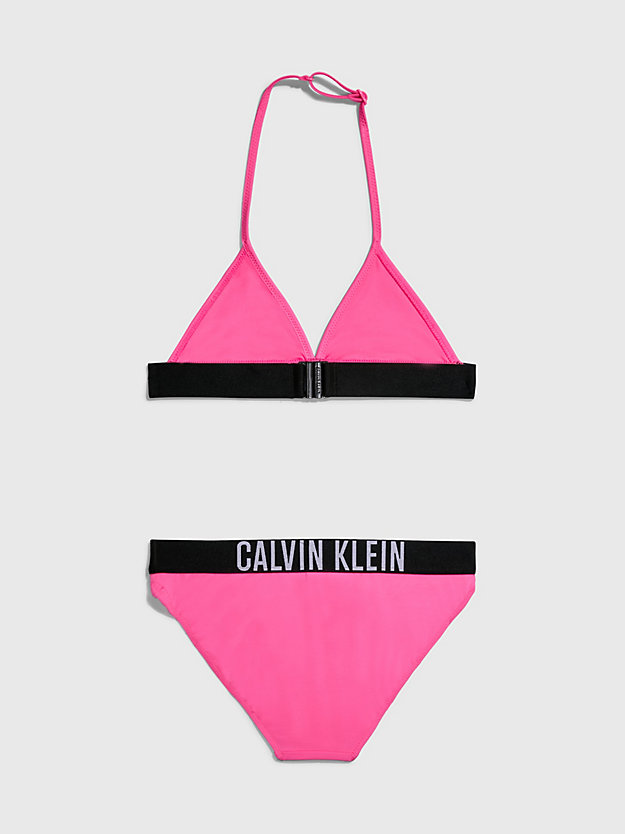 loud pink girls triangle bikini set - intense power for girls calvin klein