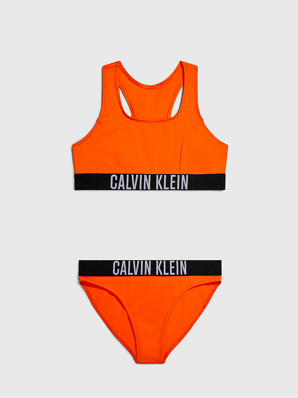 VIVID ORANGE Girls Bralette Bikini Set - Intense Power undefined girls Calvin Klein