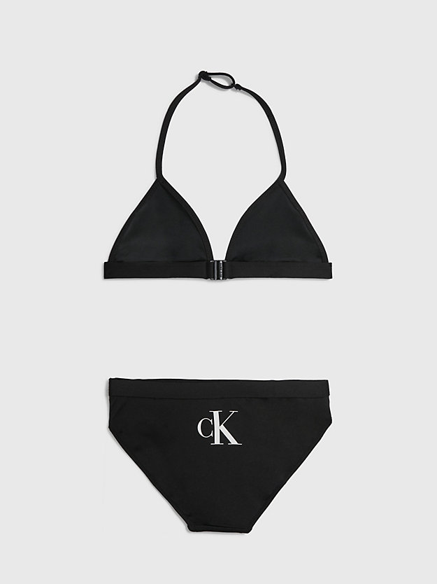 PVH BLACK Girls Triangle Bikini Set - CK Monogram for girls CALVIN KLEIN