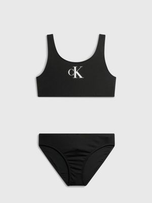Calvin Klein monogram print bikini set in black