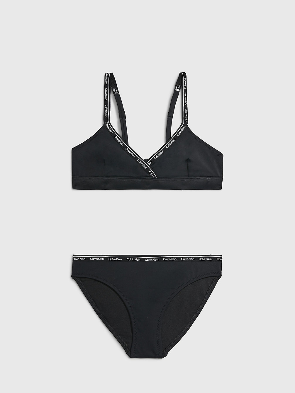 PVH BLACK Ensemble Bikini Triangle Pour Fille - Logo Tape undefined girls Calvin Klein