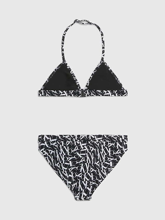 black girls triangle bikini set - ck monogram for girls calvin klein