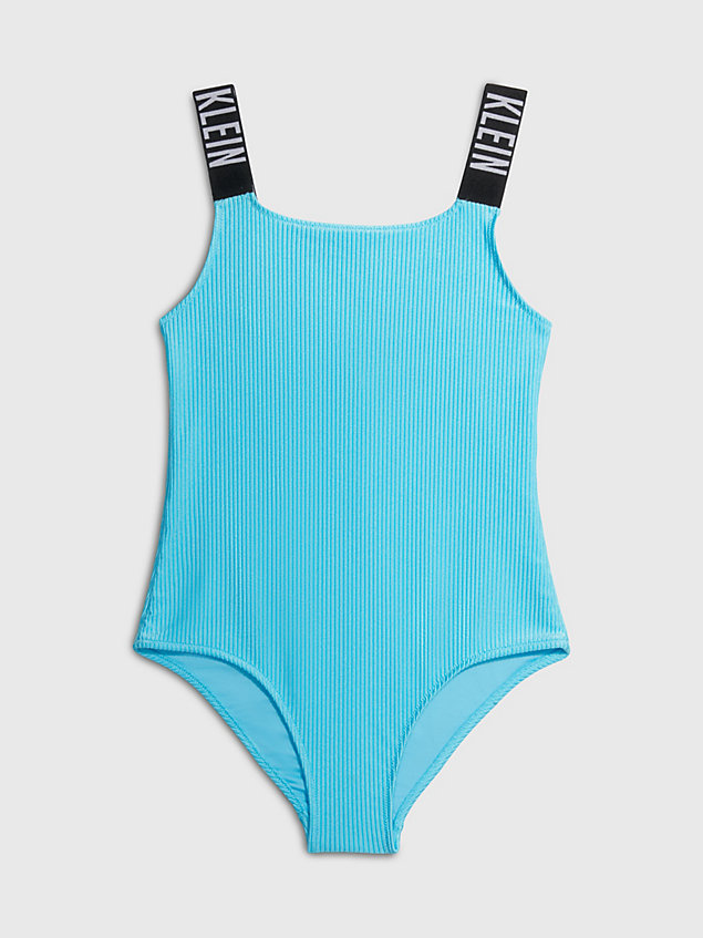 blue girls swimsuit - intense power for girls calvin klein