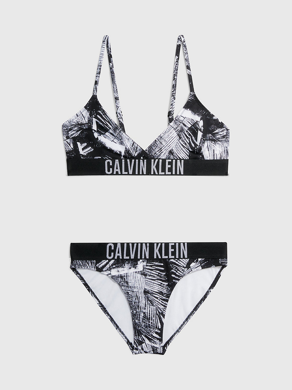 IP PALM COLLAGE BLACK AOP Girls Triangle Bikini Set - Intense Power undefined girls Calvin Klein