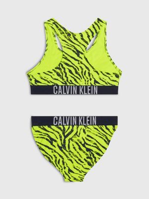 ip zebra citrust burst aop girls bralette bikini set - intense power for girls calvin klein