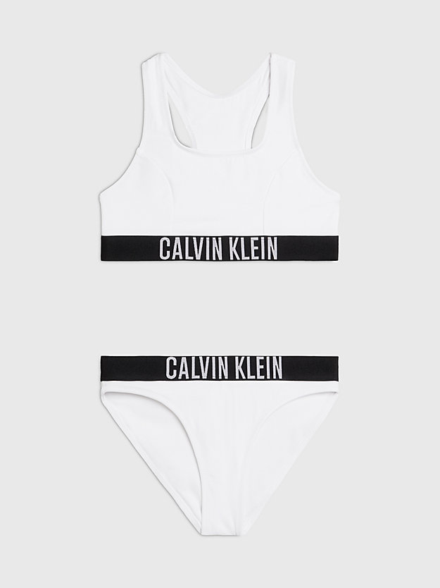 pvh classic white girls bralette bikini set - intense power for girls calvin klein