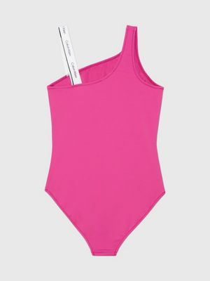 bright damson girls swimsuit - ck meta legacy for girls calvin klein