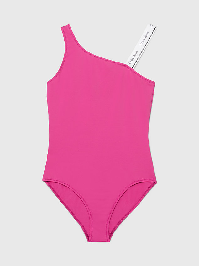 purple girls swimsuit - ck meta legacy for girls calvin klein