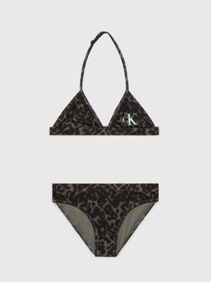 CALVIN KLEIN UNDERWEAR Girls Triangle Bikini Set - CK Monogram