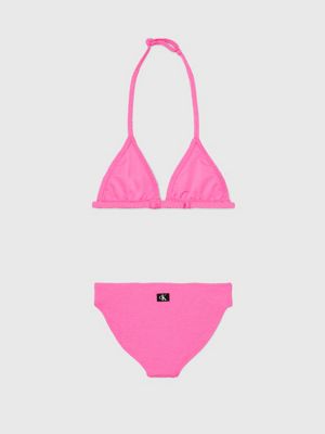 Calvin Klein, Girls Monogram Bralette Bikini Set, Crop Top Bikinis