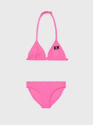 Calvin Klein, Girls Monogram Bralette Bikini Set, Crop Top Bikinis