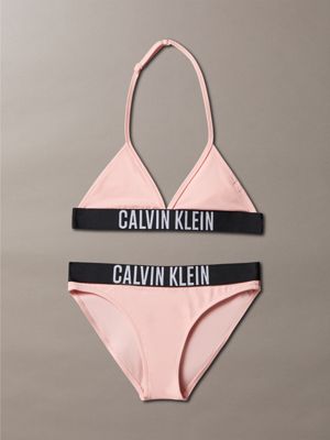pink girls triangle bikini set - intense power for girls calvin klein jeans