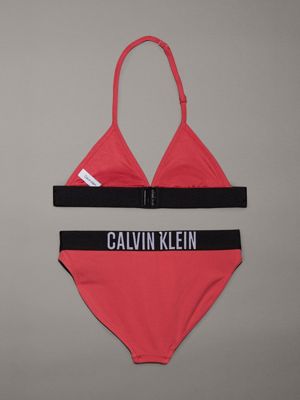 deep crimson fruit girls triangle bikini set - intense power for girls calvin klein jeans