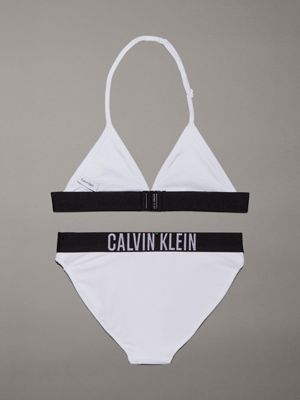 brilliant white girls triangle bikini set - intense power for girls calvin klein jeans